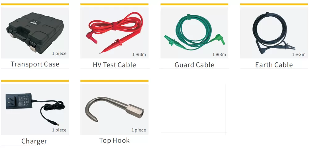 Accessories of D1103 5kV Utility Insulation Resistance Tester