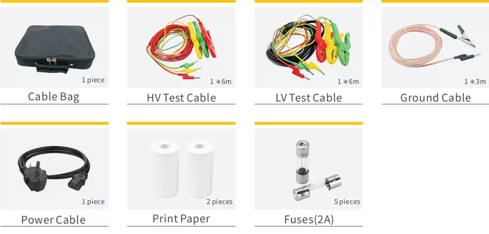 Accessories of STRT-100 True 3-phase Turns Ratio Meter