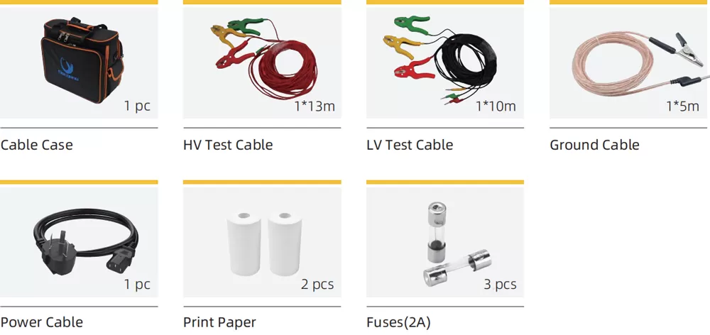 Accessories of TRT-20 3-phase TTR Tester