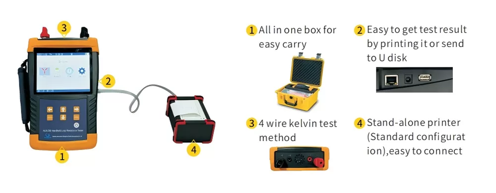 Features of HLR-100 Hand-held 100A Micro-Ohmmeter