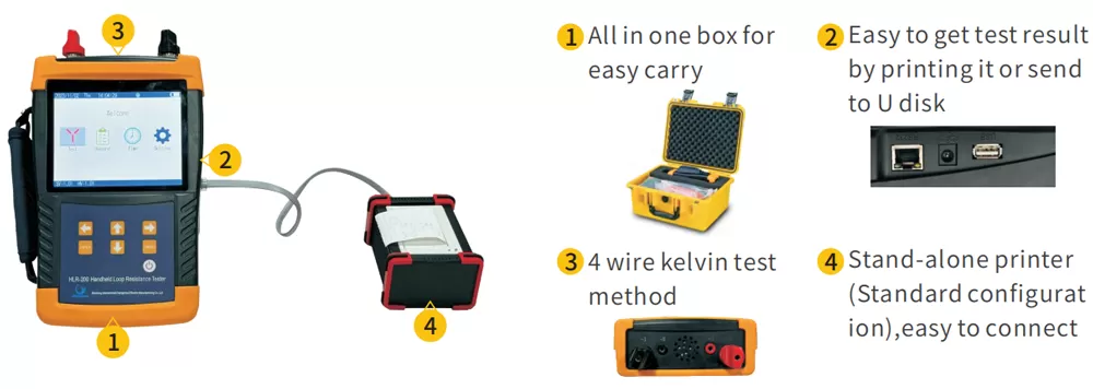 Features of HLR-200 Hand-held 200A Micro-ohmmeter