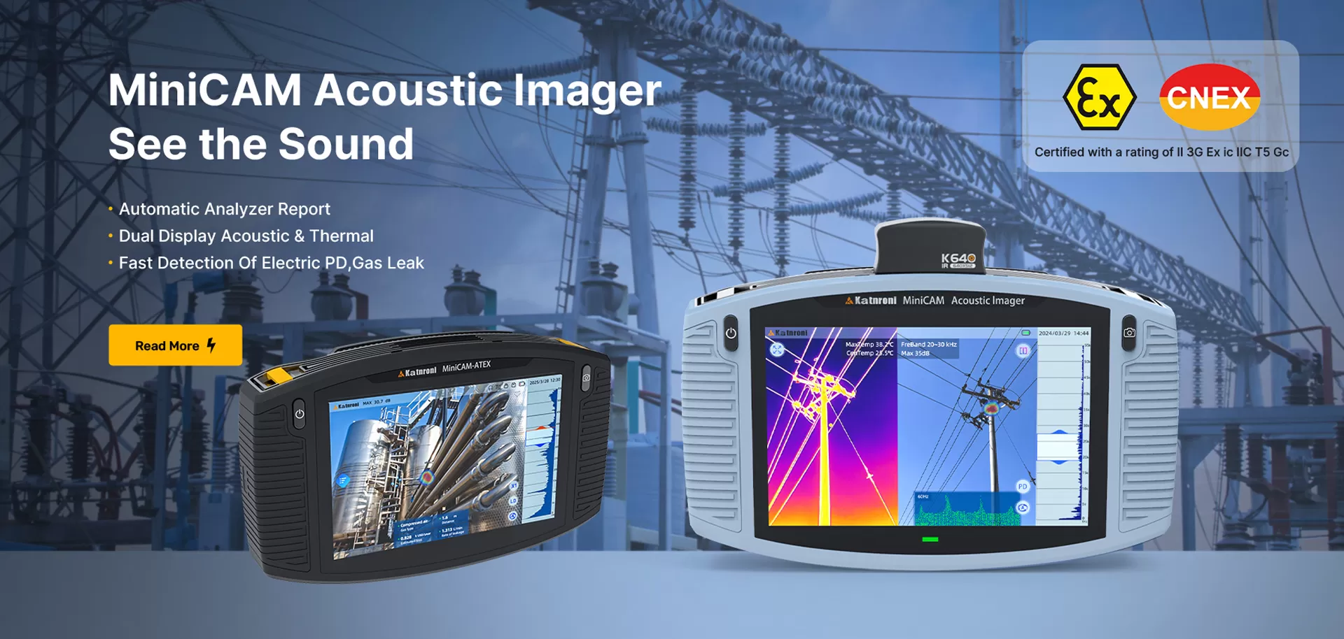 Minicam Acoustic Imager Sehen Sie den Klang