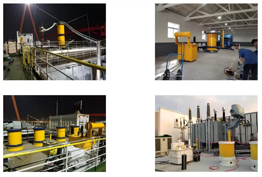 On-site Display of ESR-800 Series HV Resonant Test System (Umbrella Reactor Build in Divider )